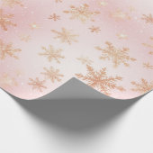 Roze en gouden sneeuwvlok Bliss Cadeaupapier (Hoek)