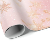 Roze en gouden sneeuwvlok Bliss Cadeaupapier (Rol Hoek)