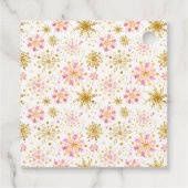 Roze en Gouden Sneeuwvlokken Baby shower Bedankt Bedankjes Labels (Achterkant)