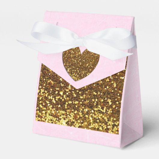 Roze en gouden Snoep Party Favor Box Bedankdoosjes (Voorkant Zijde)