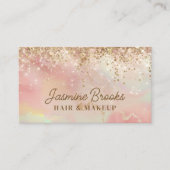 Roze en Gouden Sparkle Professional Visitekaartje (Voorkant)