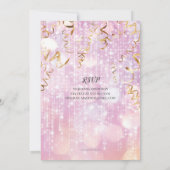 Roze en Gouden Sparkle Sweet 16 Verjaardag Kaart (Achterkant)