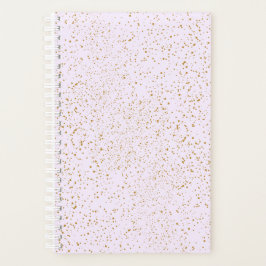 Roze en gouden spatnotitieboek planner