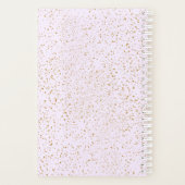 Roze en gouden spatnotitieboek planner (Achterkant)