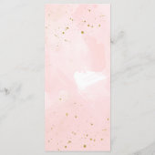 Roze en gouden spatprint moderne trouwmenu menu (Achterkant)