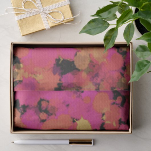 Roze en gouden spatten tissuepapier (Geschenk)