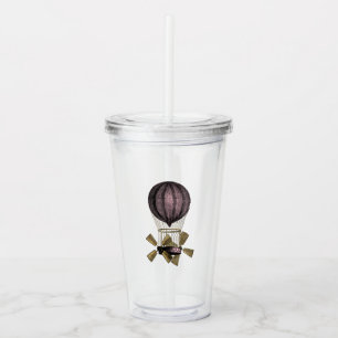 Roze en Gouden Steampunk Acryl Drinkbeker