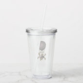 Roze en Gouden Steampunk Acryl Drinkbeker (Achterkant)