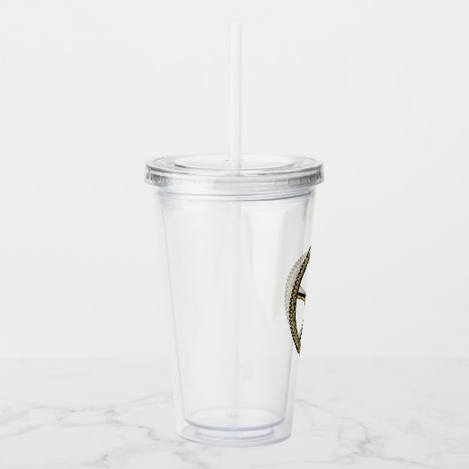 Roze en Gouden Steampunk Acryl Drinkbeker (Rechts)