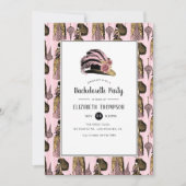 Roze en gouden Steampunk Bachelorette Party Kaart (Voorkant)