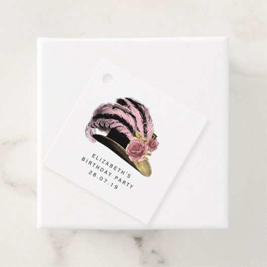 Roze en Gouden Steampunk Bedankjes Labels (In situ)