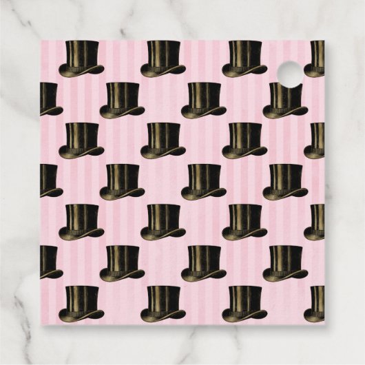 Roze en Gouden Steampunk Bedankjes Labels (Achterkant)