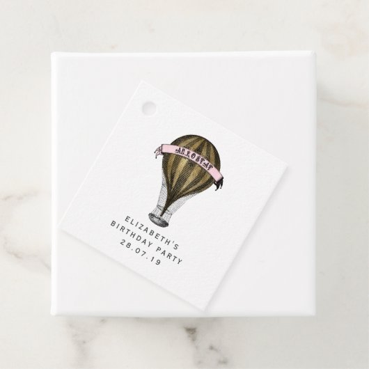 Roze en Gouden Steampunk Bedankjes Labels (In situ)