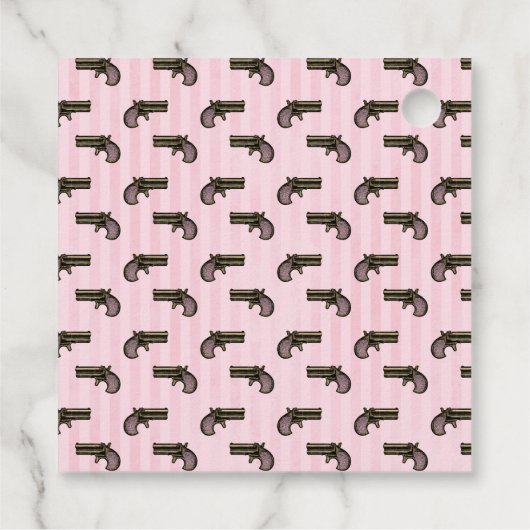 Roze en Gouden Steampunk Bedankjes Labels (Achterkant)