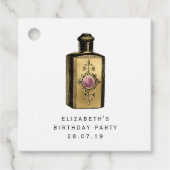 Roze en Gouden Steampunk Bedankjes Labels (Voorkant)