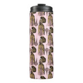 Roze en Gouden Steampunk Thermosbeker (Voorkant)