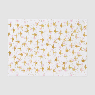 Roze en gouden sterren Confetti Tissue Paper Tissuepapier