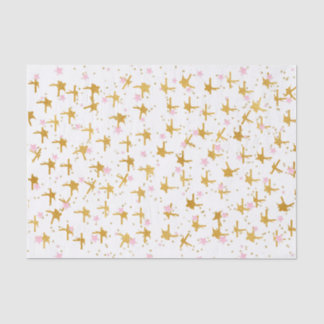 Roze en gouden sterren Confetti Tissue Paper Tissuepapier