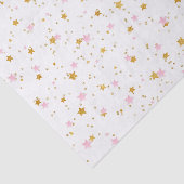 Roze en gouden sterren Confetti Tissue Paper Tissuepapier (Detail)