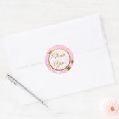 Roze en Gouden Sterren Dank U Baby shower Sticker (Envelop)