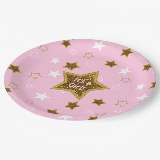 Roze en gouden sterren zijn een Bord van meisjespa (Gekanteld)