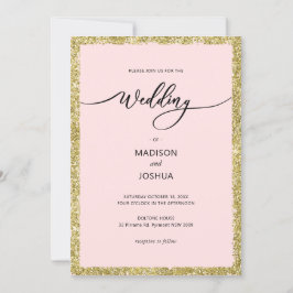 Roze en gouden Stippen bruiloft Kaart