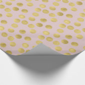 Roze en gouden Stippen Cadeaupapier (Hoek)
