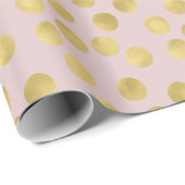 Roze en gouden Stippen Cadeaupapier (Rol Hoek)