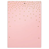 Roze en gouden Stippen Elegant Chic Glam op maat Klembord (Achterkant)