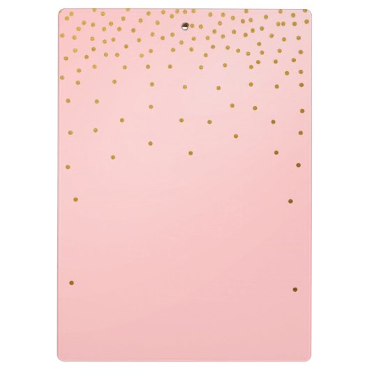 Roze en gouden Stippen Elegant Chic Glam op maat Klembord (Achterkant)