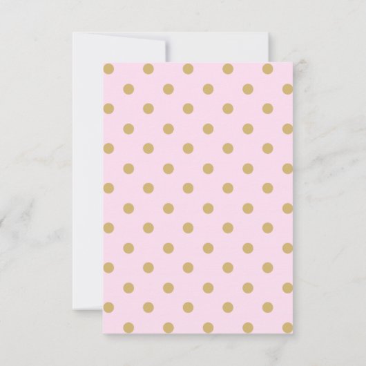 Roze en gouden Stippen Royal Crown Princess Dank u Bedankkaart (Achterkant)