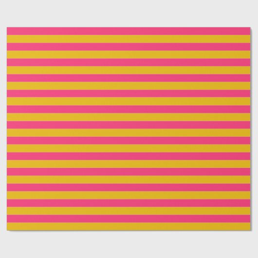 Roze en gouden strepen cadeaupapier (Vlak)