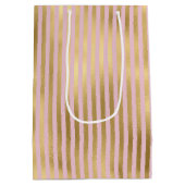 Roze en gouden strepen medium cadeauzakje (Achterkant)