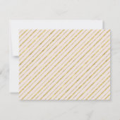 Roze en gouden strepen Monogrammed briefpapier Notitiekaartje (Achterkant)