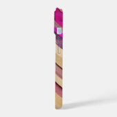 Roze en Gouden Strepen Telefoon Case iPhone 15 Case (Linkerkant)