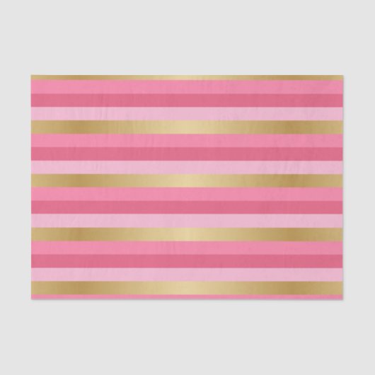 Roze en gouden strepen tissuepapier (Voorkant)