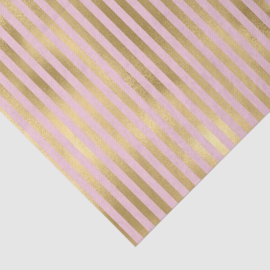 Roze en gouden strepen tissuepapier (Detail)