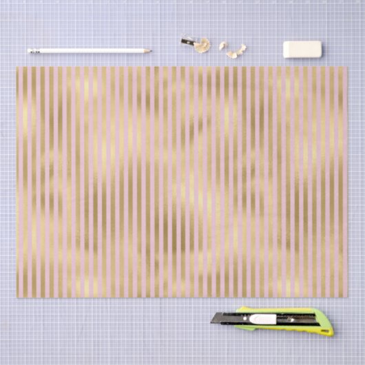 Roze en gouden strepen tissuepapier (Craft)