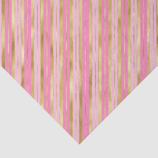 Roze en gouden strepen tissuepapier (Detail)