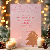 Roze en gouden strijklichten Moderne kerstfeestdag Kaart