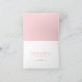 Roze en gouden strik doop dank je bedankkaart (Binnen)