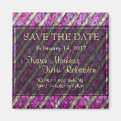 Roze en gouden strips magneet (Voorkant)