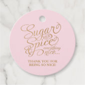 Roze en Gouden Suiker en Kruid Dank u Bedankjes Labels (Voorkant)