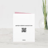 Roze en gouden theepot en theekopje bedankkaartjes bedankkaart (Achterkant)