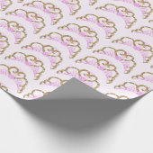 Roze en gouden tiara inpakpapier (Hoek)