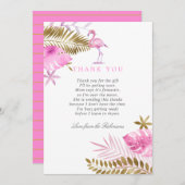 Roze en gouden tropische Baby showers Bedankt (Voorkant / Achterkant)