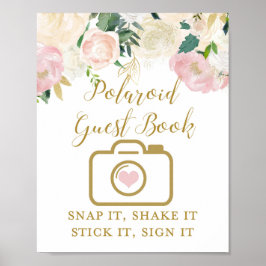 Roze en Gouden Trouw Bruiloft Bord Poster