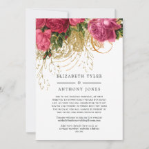 Roze en gouden trouw met beperkte gastenlijst