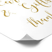 Roze en Gouden Trouwfeest Bord Poster (Hoek)