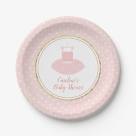 Roze en gouden Tutu Baby shower Papieren Bordje